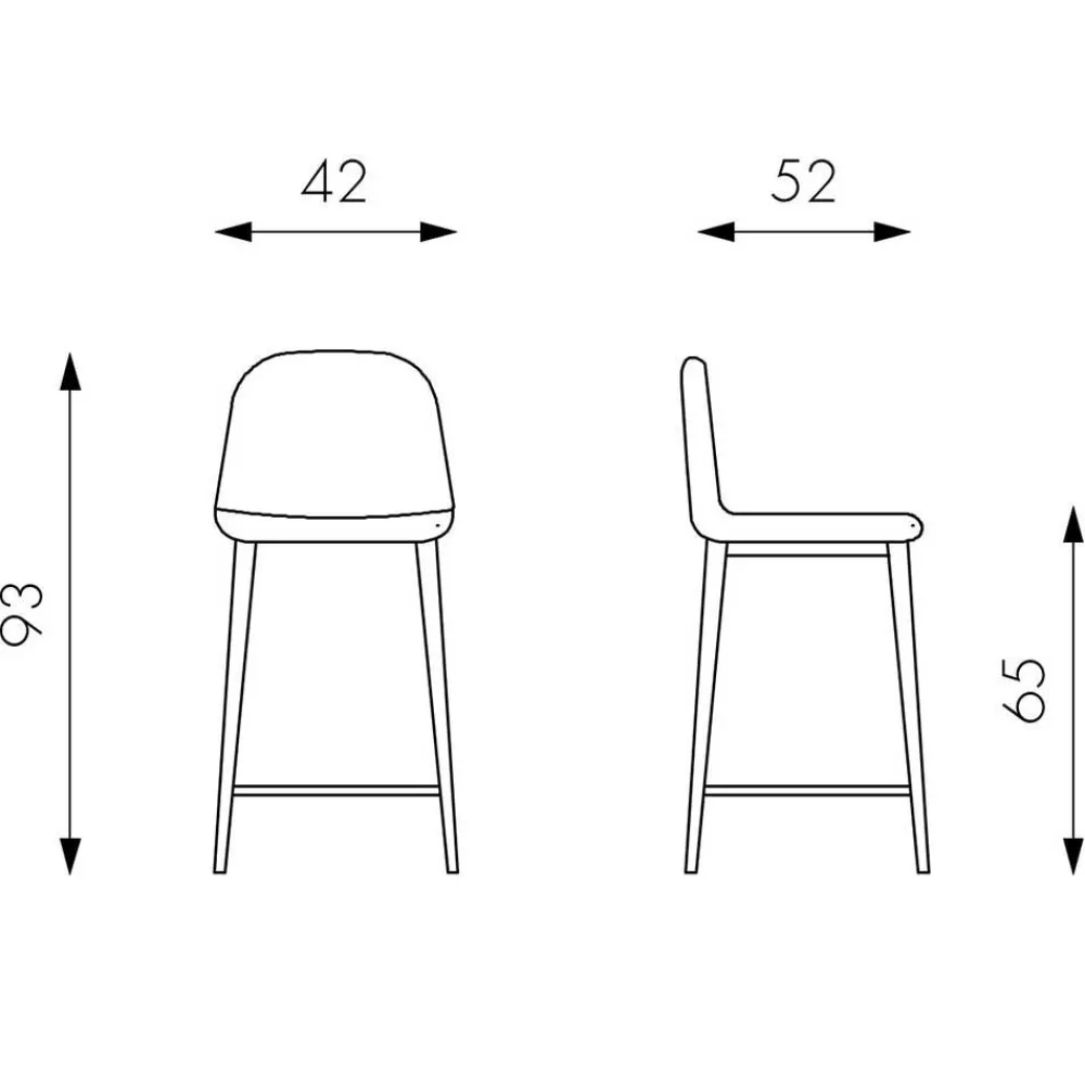 Wohnen Hocker<Stilvoller Barhocker mit Schalensitz Creditana Kunstleder Vintage Braun (2er Set)