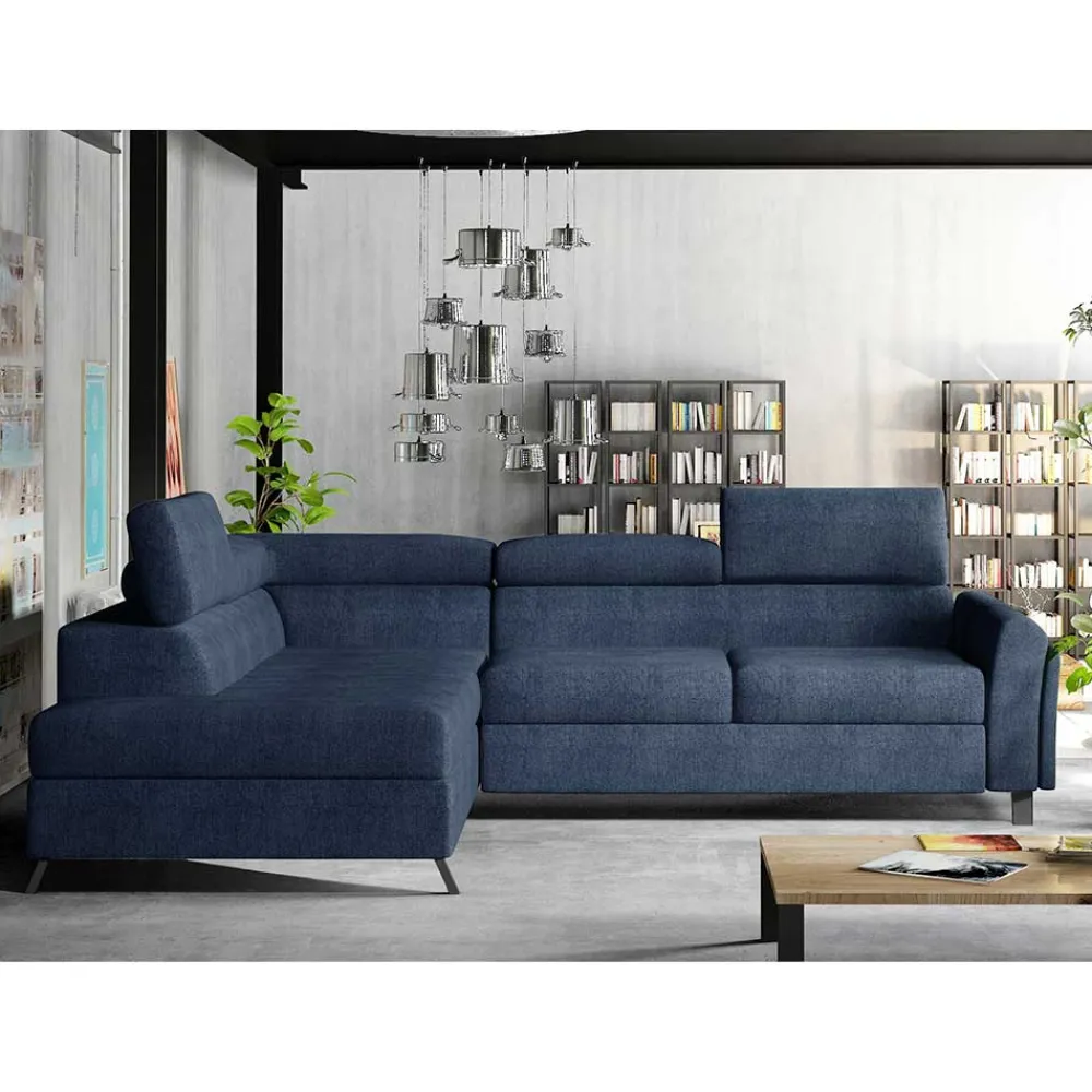 Wohnen Sofas<Stoff Dreisitzer Ecksofa in Blaugrau - Crosbys