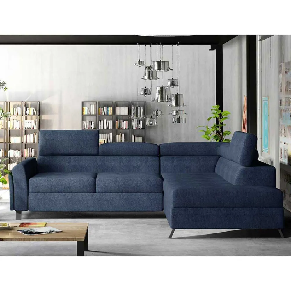 Wohnen Sofas<Stoff Dreisitzer Ecksofa in Blaugrau - Crosbys
