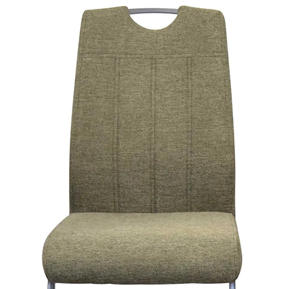 Wohnen Sessel|Stühle<Stoff Freischwinger Stühle in Oliv Grün - Maximo (4er Set)