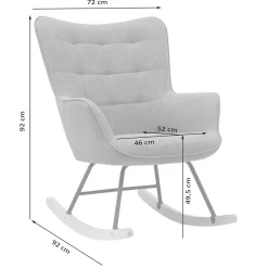 Wohnen Sessel<Stoff Schaukelstuhl im Skandi Design - Monique
