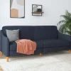 Wohnen Sofas<Stoff Schlafcouch in Dunkelblau - Alborg