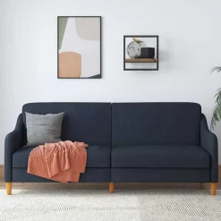Wohnen Sofas<Stoff Schlafcouch in Dunkelblau - Alborg