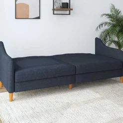Wohnen Sofas<Stoff Schlafcouch in Dunkelblau - Alborg