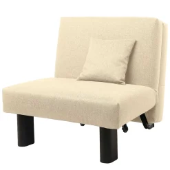 Wohnen Sofas<Stoff Schlafsessel in Beige und Schwarz - Setubal