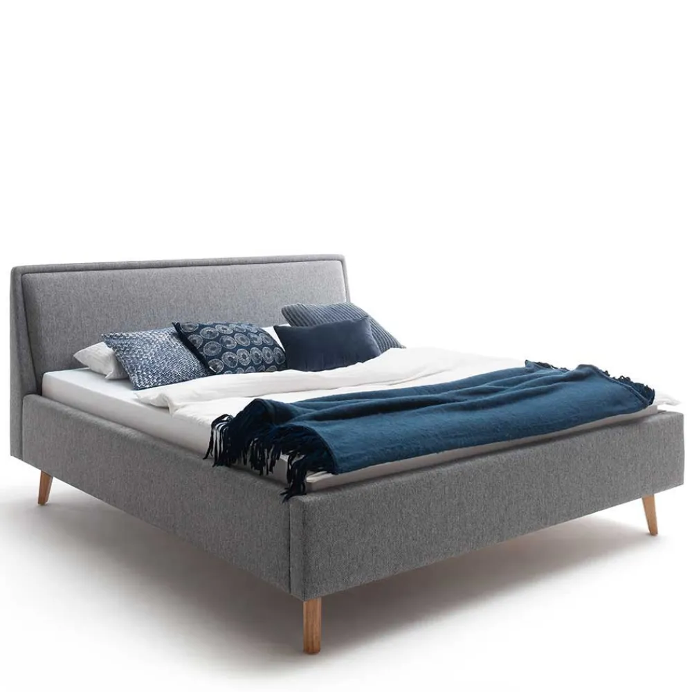 Wohnen Betten<Stoffbett im Skandinavischen Stil in Grau - Cepter