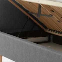 Wohnen Betten<Stoffbett im Skandinavischen Stil in Grau - Cepter