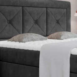 Wohnen Betten<Stoffbett in Dunkelgrau Vintage Optik - Culvanella