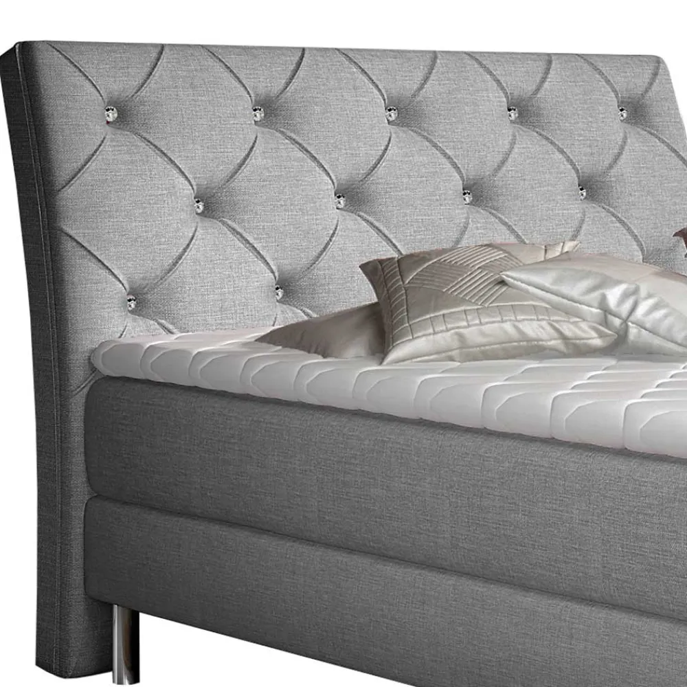Wohnen Betten<Stoffbett mit Stauraum in Grau - Rentascia