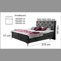 Wohnen Betten<Stoffbett mit Stauraum in Grau - Rentascia