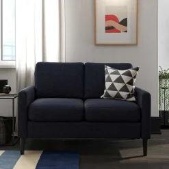 Wohnen Sofas<Stoffcouch in Dunkelblau - Normandie