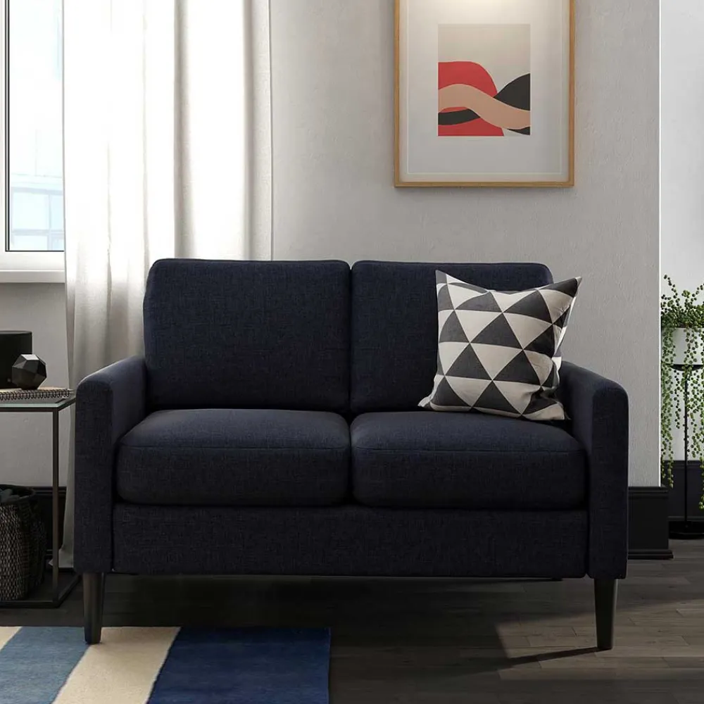 Wohnen Sofas<Stoffcouch in Dunkelblau - Normandie