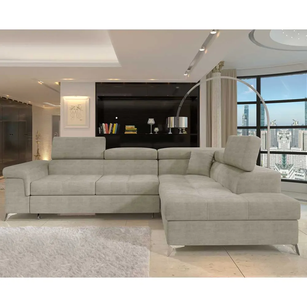 Wohnen Betten|Sofas<Stoffcouch mit Bettfunktion in Taupe - Moglesia