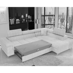 Wohnen Betten|Sofas<Stoffcouch mit Bettfunktion in Taupe - Moglesia