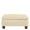 Wohnen Hocker<Stoffhocker in Beige mit Nussbaum Braun - Nando