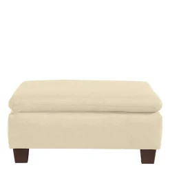 Wohnen Hocker<Stoffhocker in Beige mit Nussbaum Braun - Nando