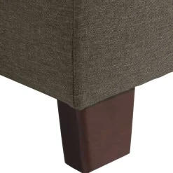 Wohnen Hocker<Stoffhocker in Beigegrau und Nussbaum - Abecra