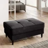 Wohnen Hocker<Stoffhocker mit Truhe in Schwarzgrau - Malchas