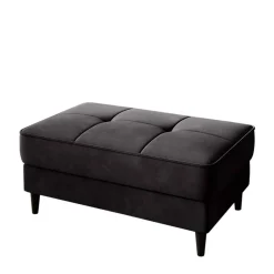 Wohnen Hocker<Stoffhocker mit Truhe in Schwarzgrau - Malchas