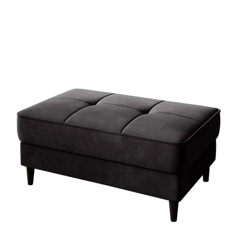 Wohnen Hocker<Stoffhocker mit Truhe in Schwarzgrau - Malchas