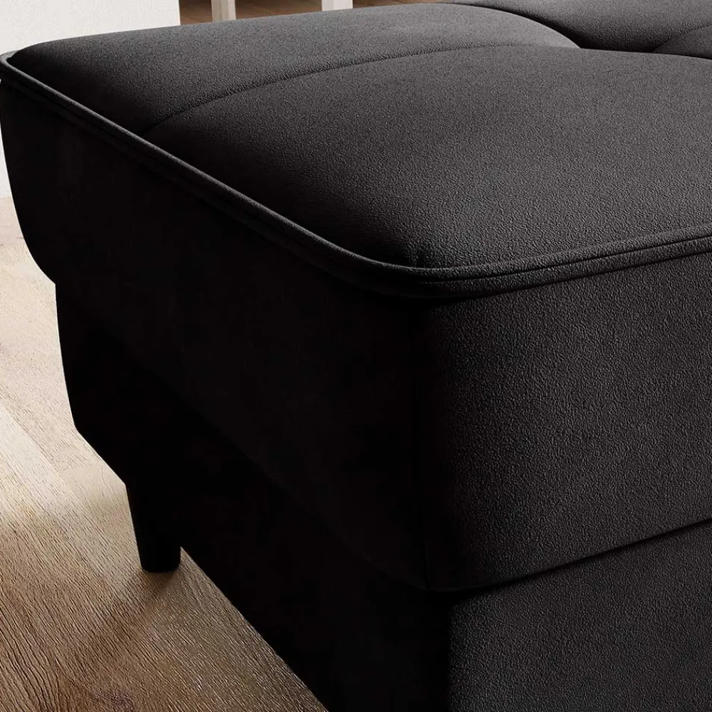Wohnen Hocker<Stoffhocker mit Truhe in Schwarzgrau - Malchas