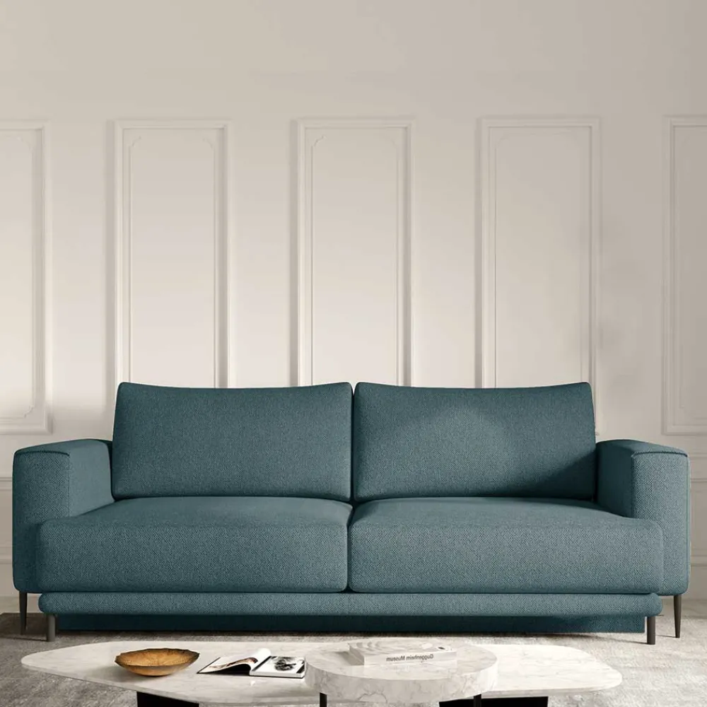 Wohnen Betten|Sofas<Stoff-Klappcouch in Petrol Blau - Iloventa
