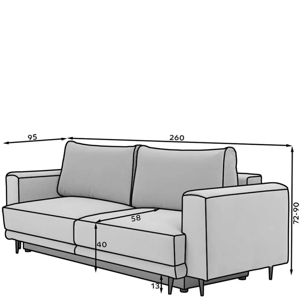 Wohnen Betten|Sofas<Stoff-Klappcouch in Petrol Blau - Iloventa