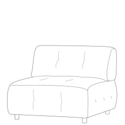 Wohnen Sofas<Stoff-Modulcouch Element in Hellgrau meliert - Yoleans