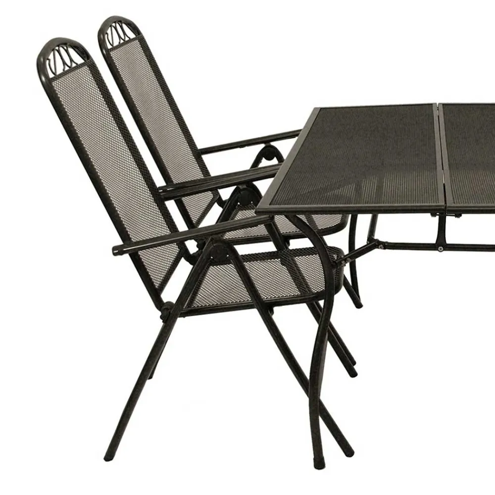 Wohnen Sitzgruppe<Streckmetall Gartentisch mit 4 Klappstühlen - Postumo (fünfteilig)