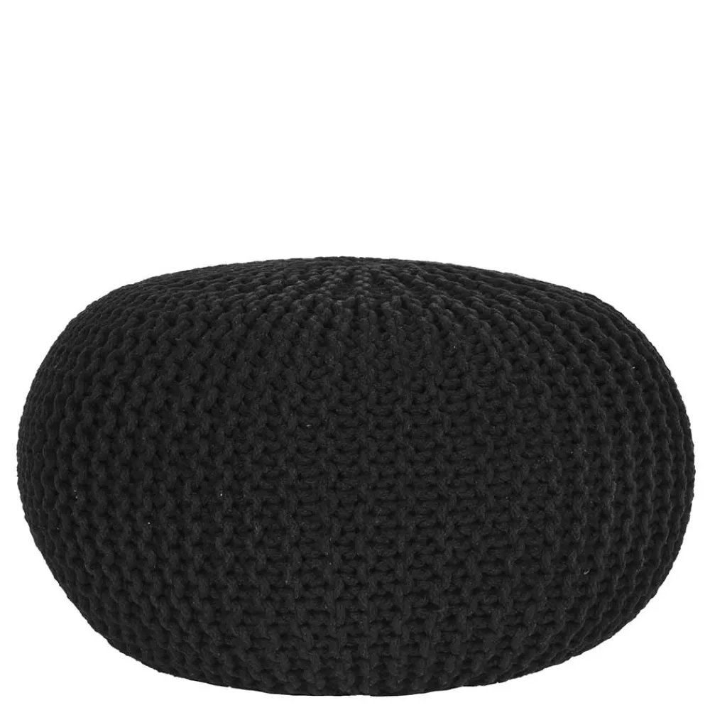 Wohnen Hocker<Strickstoff Pouf in Schwarz - Selvas