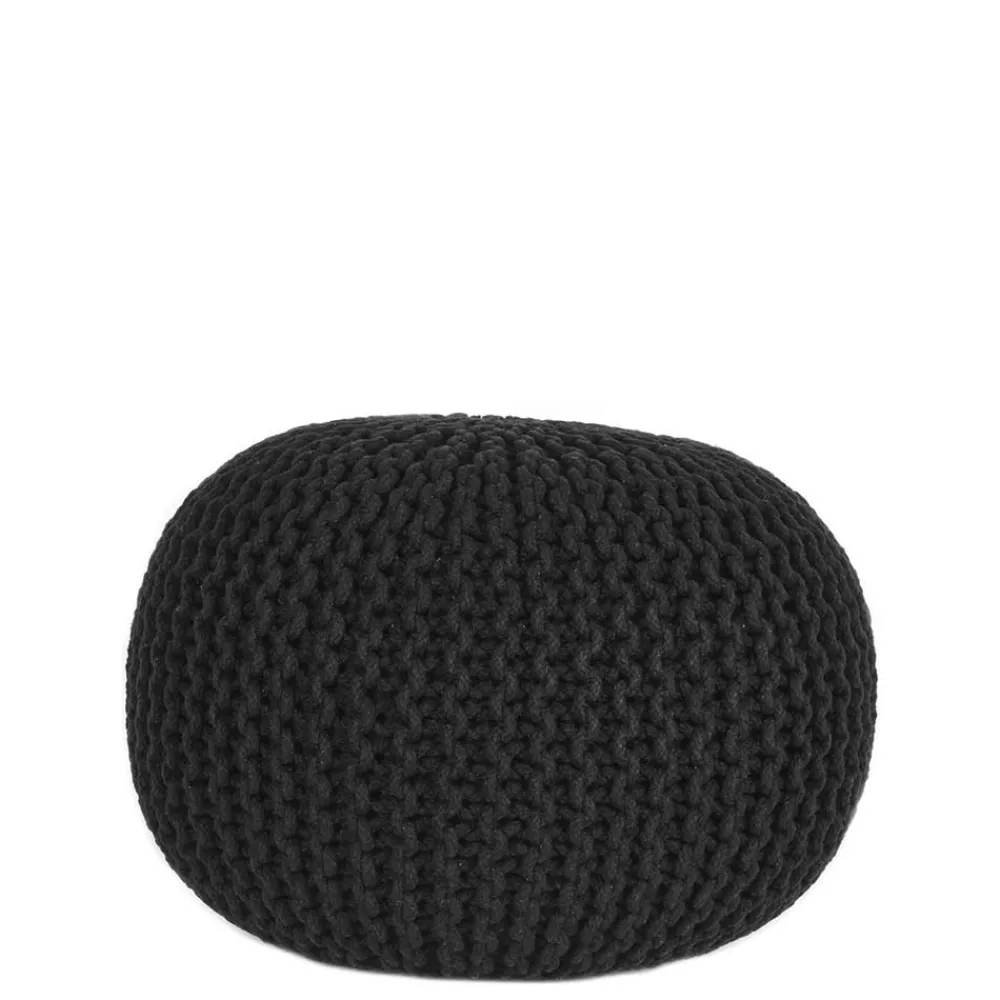 Wohnen Hocker<Strickstoff Pouf in Schwarz - Selvas