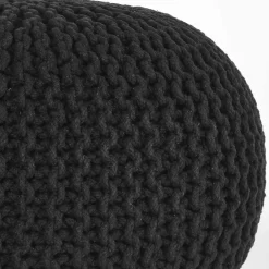 Wohnen Hocker<Strickstoff Pouf in Schwarz - Selvas