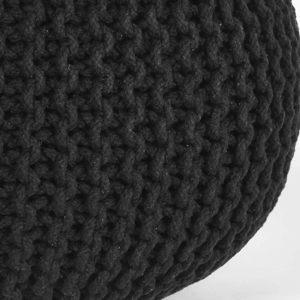 Wohnen Hocker<Strickstoff Pouf in Schwarz - Selvas