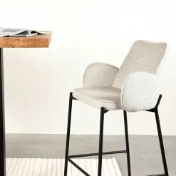 Wohnen Hocker<Struktursamt Barstuhl mit 78 cm Sitzhöhe - Lasmus (2er Set)