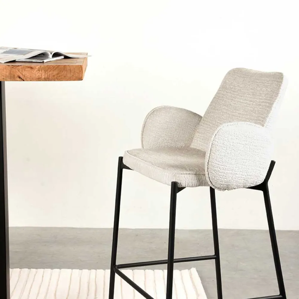 Wohnen Hocker<Struktursamt Barstuhl mit 78 cm Sitzhöhe - Lasmus (2er Set)