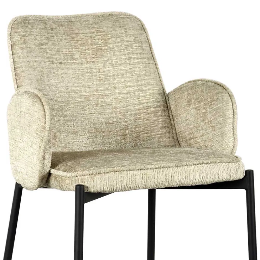 Wohnen Stühle<Struktursamt Polsterstuhl in Beige - Celona (2er Set)