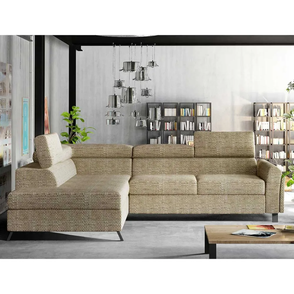 Wohnen Sofas<Strukturstoff Polsterecke in Beige - Jimis
