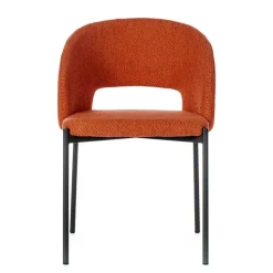 Wohnen Stühle<Strukturstoff Polsterstuhl in Orange - Megida (2er Set)