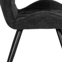 Wohnen Stühle<Strukturstoff Polsterstuhl in Anthrazit - Vivienno (2er Set)