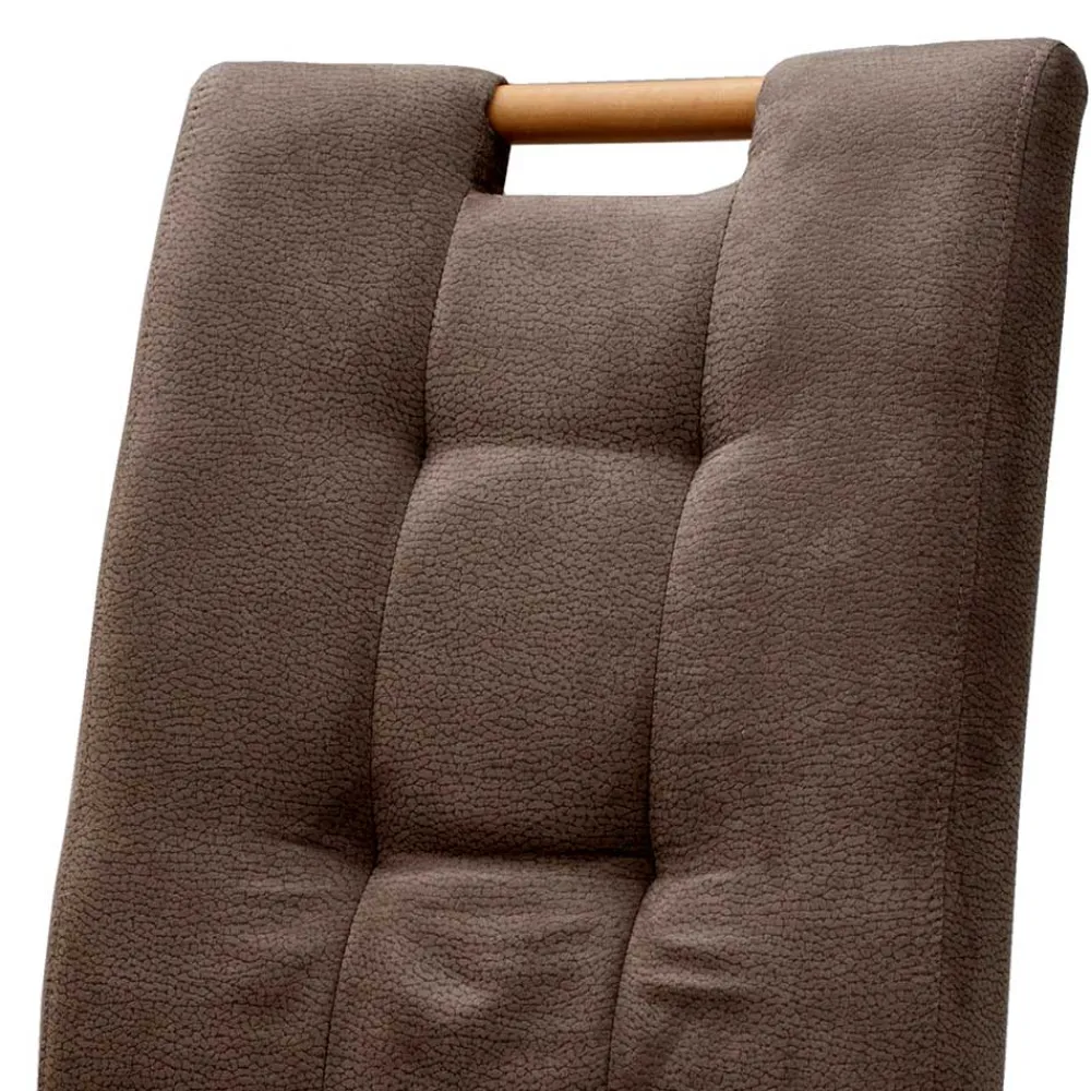 Wohnen Stühle<Stuhl in Taupe Microfaser - Adison (2er Set)