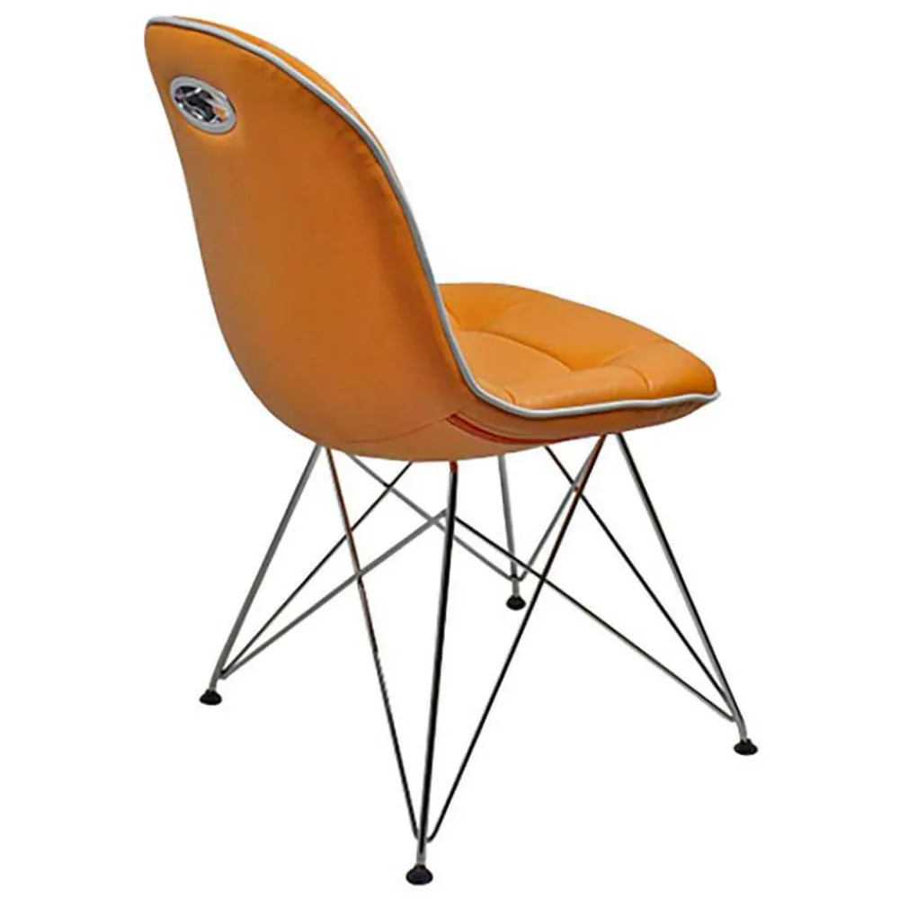 Wohnen Sitzgruppe<Stylische Design Essgruppe in Orange Wancora mit Kunstleder Stühlen (fünfteilig)