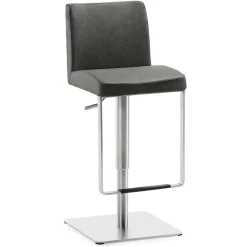 Wohnen Hocker<Stylischer Barstuhl in Schwarzgrau Kunstleder - Wroniko