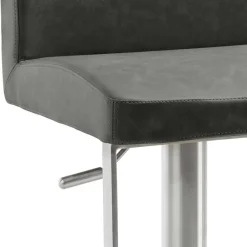 Wohnen Hocker<Stylischer Barstuhl in Schwarzgrau Kunstleder - Wroniko