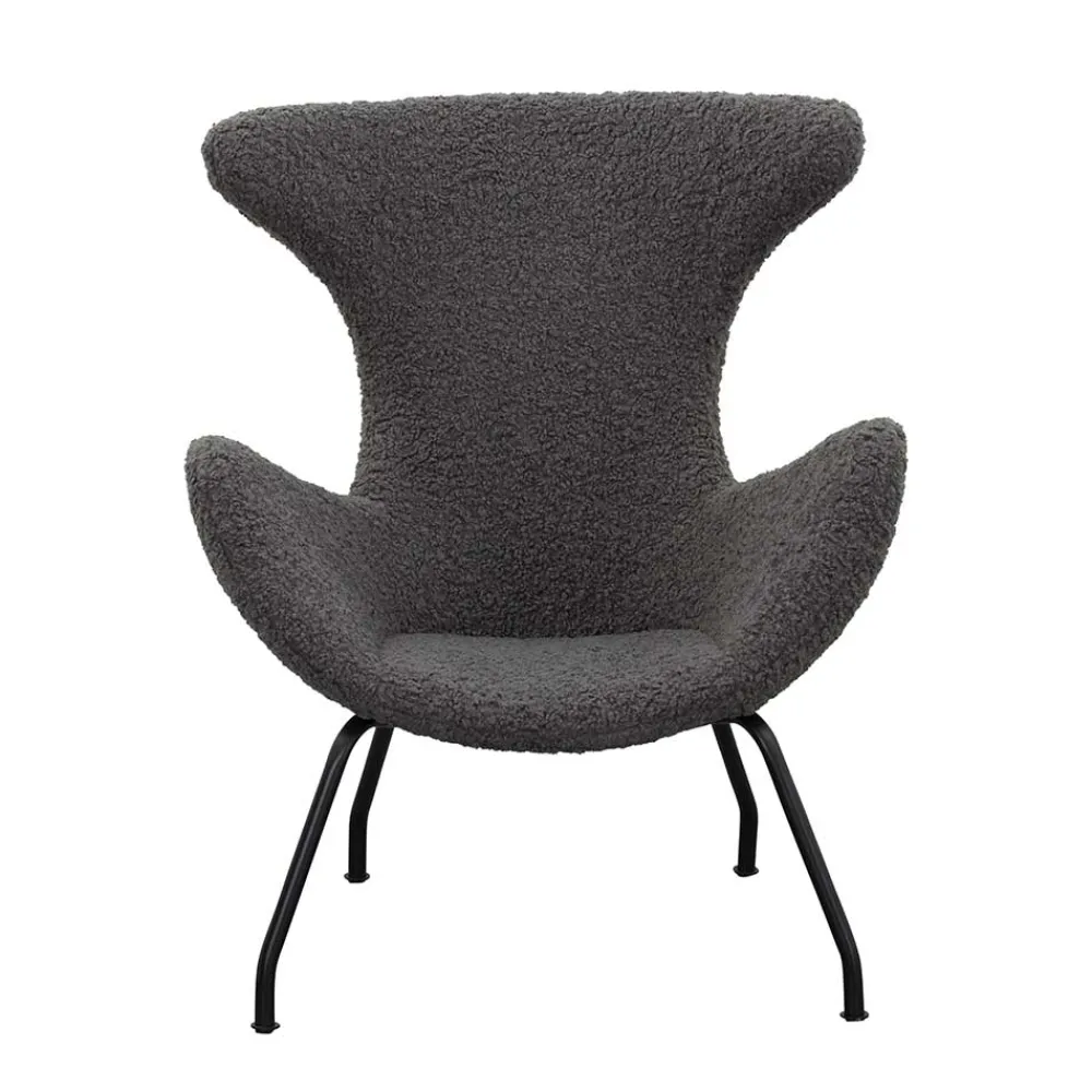 Wohnen Sessel<Stylischer Sessel mit grauem Plüsch bezogen - Simple