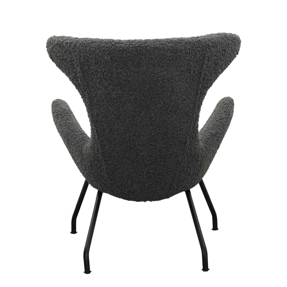 Wohnen Sessel<Stylischer Sessel mit grauem Plüsch bezogen - Simple