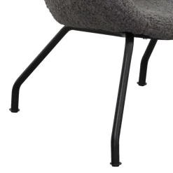 Wohnen Sessel<Stylischer Sessel mit grauem Plüsch bezogen - Simple