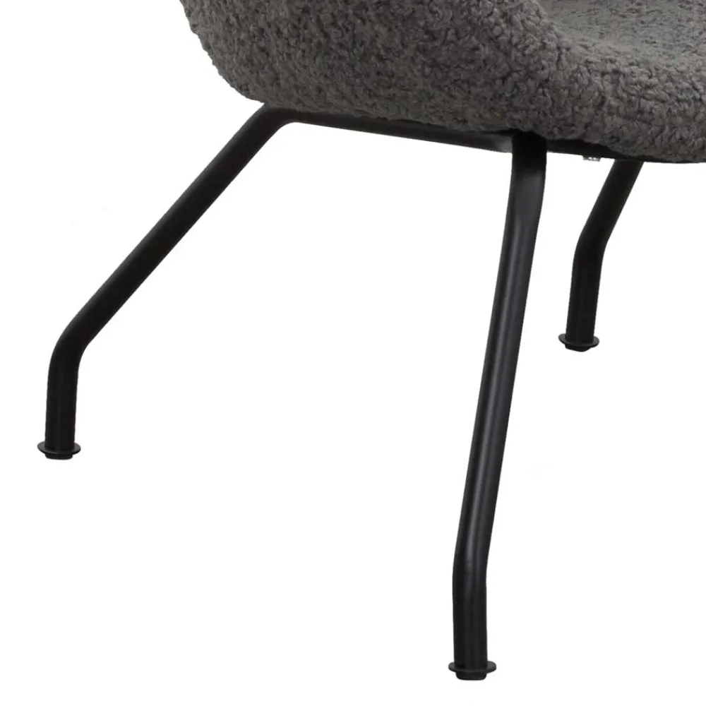 Wohnen Sessel<Stylischer Sessel mit grauem Plüsch bezogen - Simple