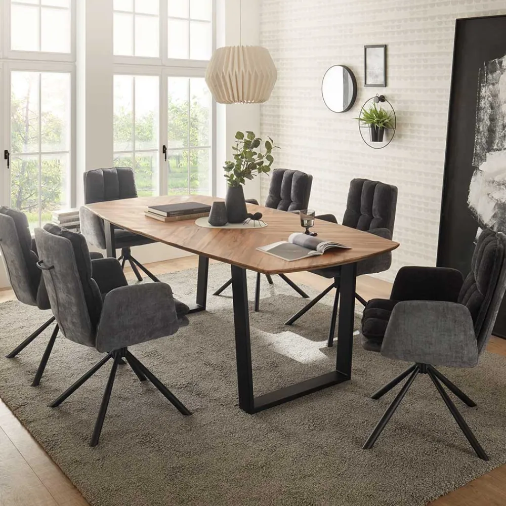Wohnen Stühle<Stylischer Tischsessel auf Drehgestell - Cavan (2er Set)