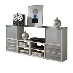 Wohnen Sideboards<Stylisches Stauraum Möbel in Weiß & Silber - Imtrador