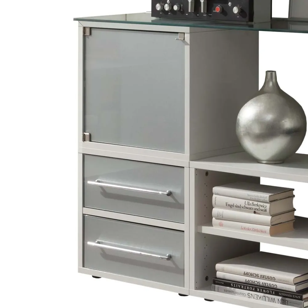 Wohnen Sideboards<Stylisches Stauraum Möbel in Weiß & Silber - Imtrador
